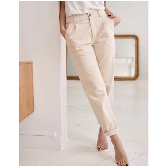 Sezane Denim - SEZANE Manu Trousers in Ecru